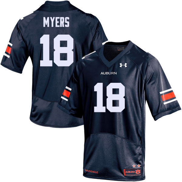 Men Auburn Tigers #18 Jayvaughn Myers College Football Jerseys Sale-Navy